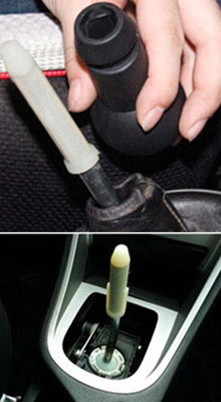 Universal Manual Gear Shift Knob Shifter Lever Stick Head Sleeve Adapter