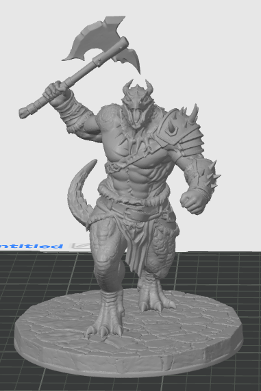 D&D type model - Lizardman Barbarian / Berserker