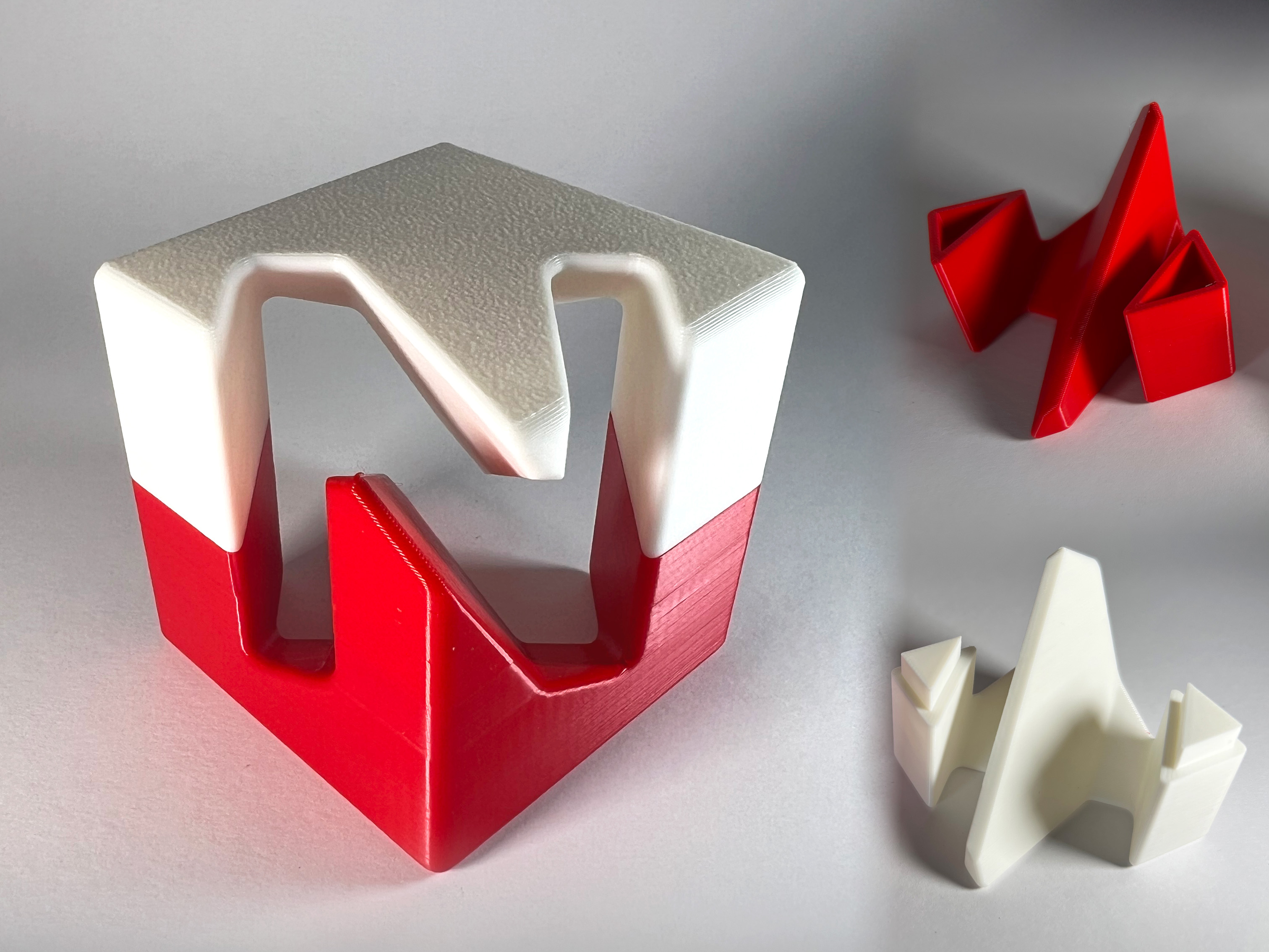 Negative Space N Cube Logo