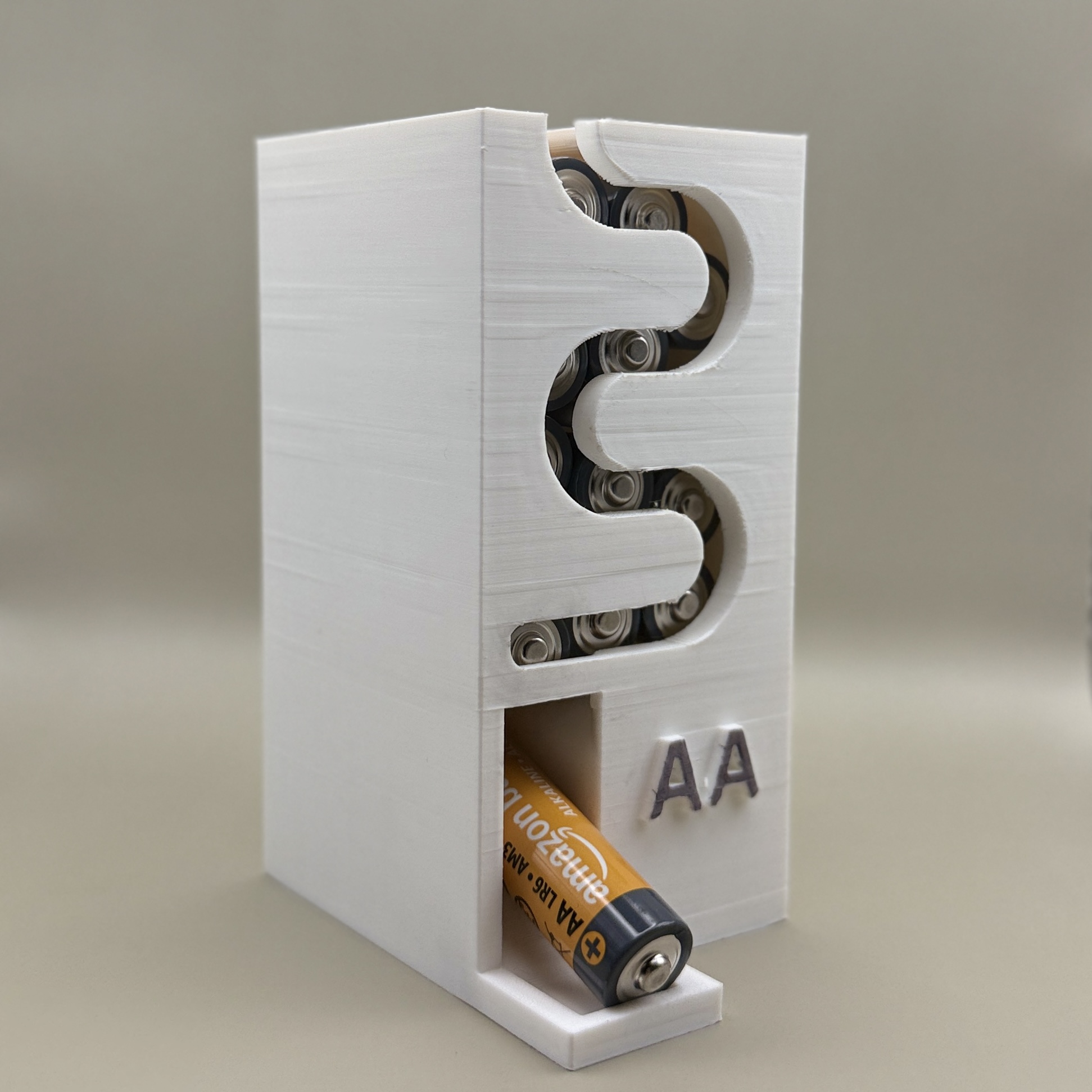 3D Printed AA Battery Storage Dispenser – Compact Organizer