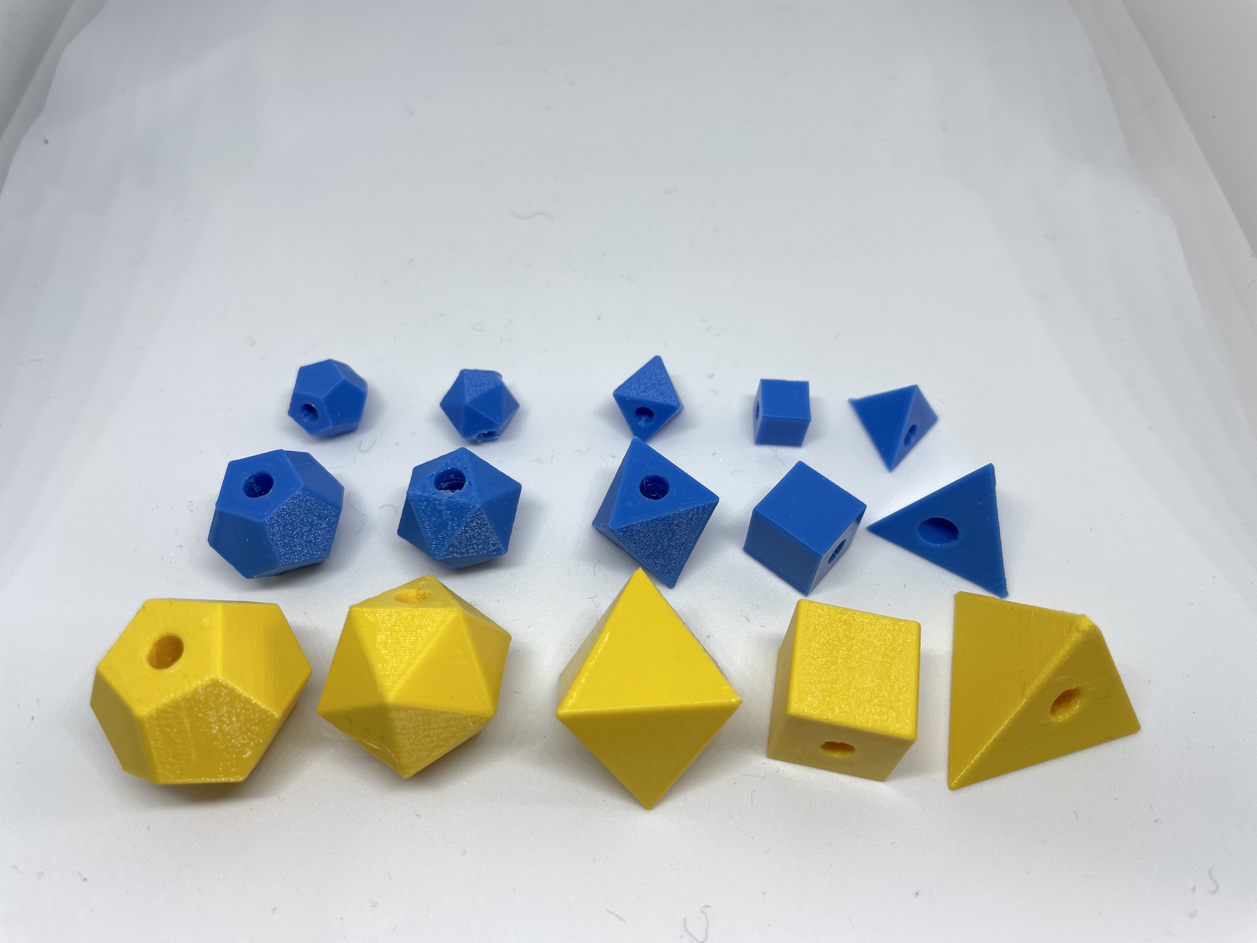 Platonic Solid Beads in 3 sizes