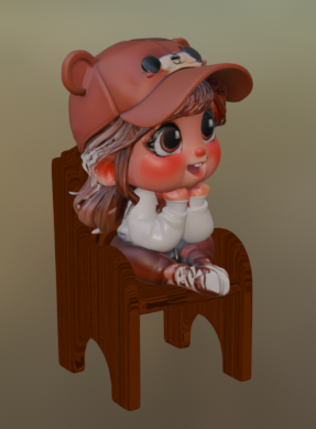 Cute little girl on chair