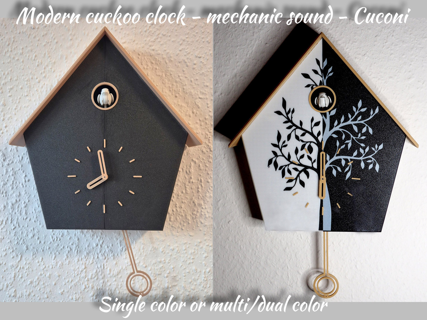 Modern cuckoo clock - mechanic sound - Cuconi by Toni