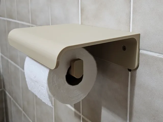 Toilet Paper Holder with Large Smartphone Shelf