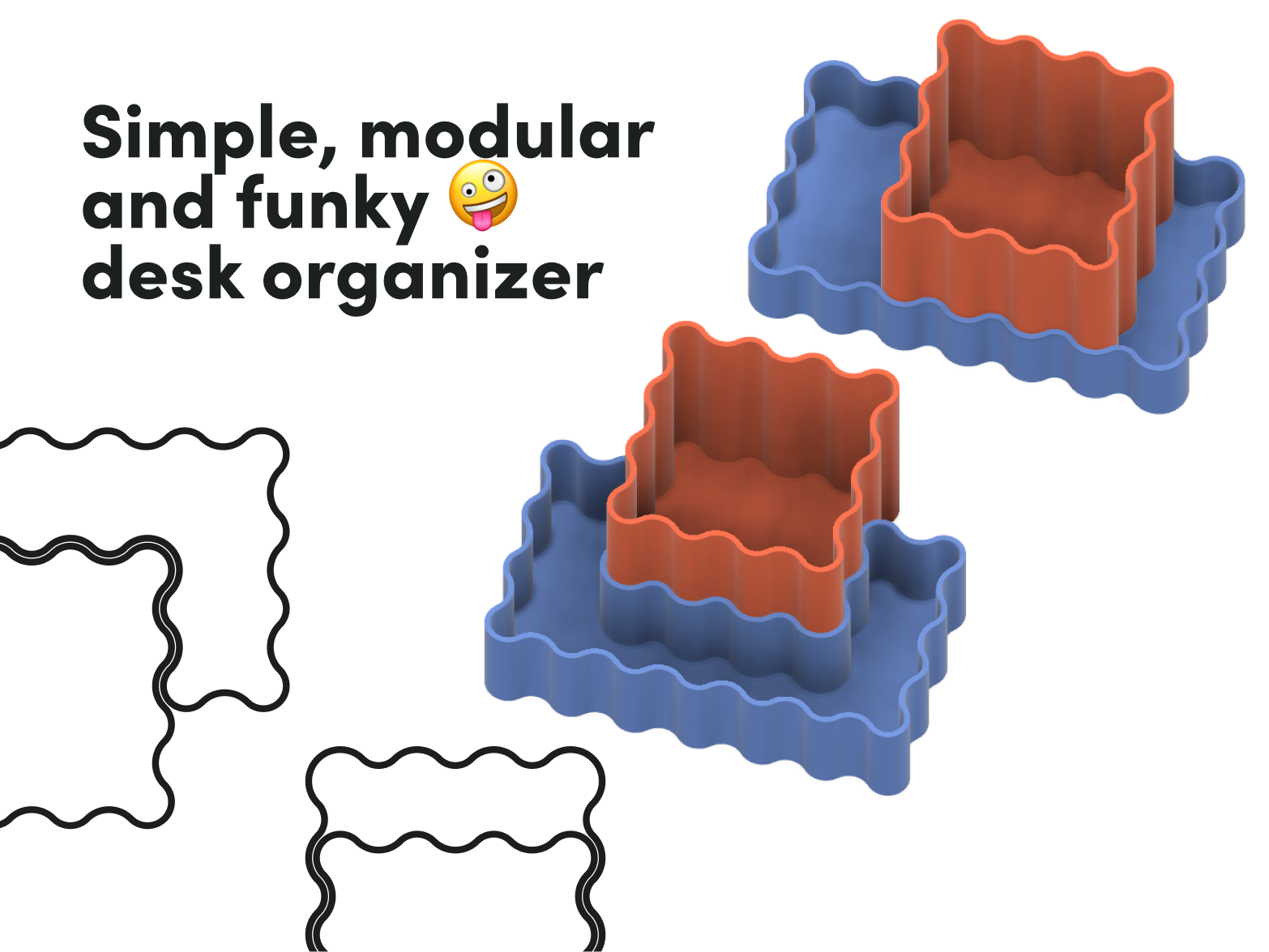 Modular desk organizer