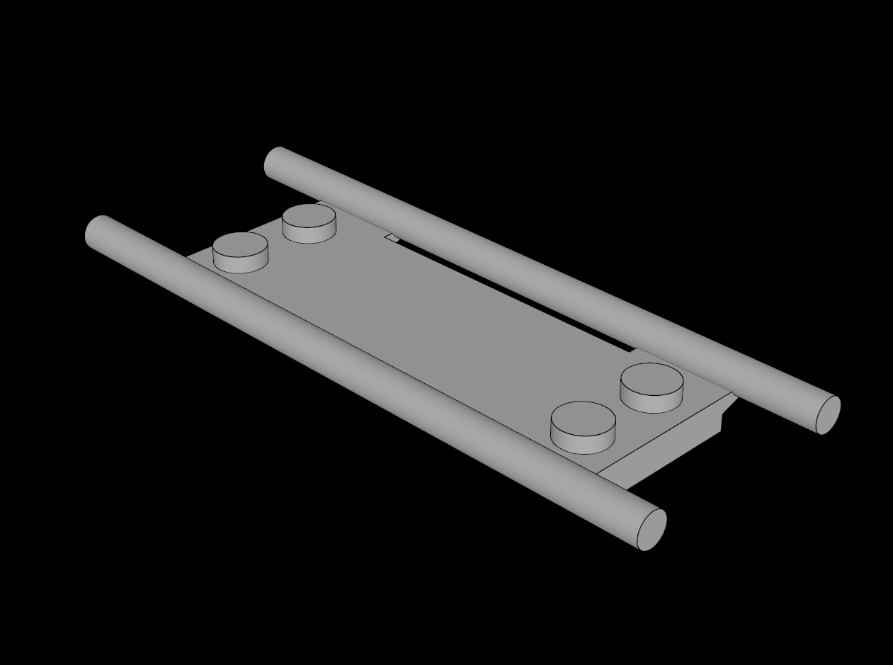 Lego Compatible (93140.dat) Minifig Stretcher without Bottom Hinges
