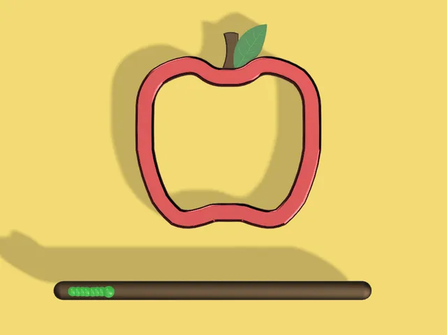Apple hair stick with caterpillar