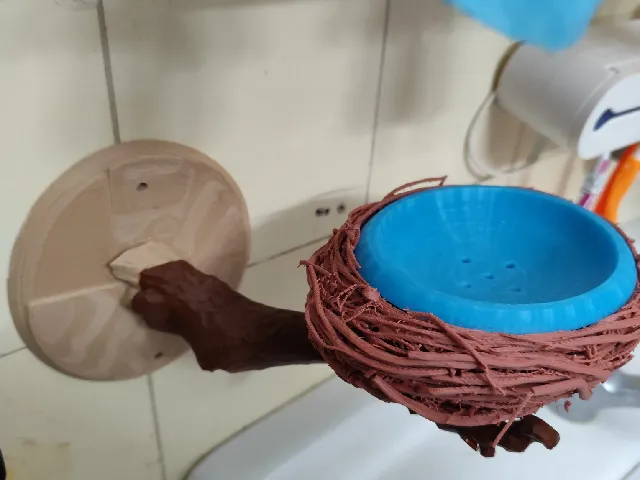 Bird nest soap dish (upgrade to 130mm) + swivelly branch