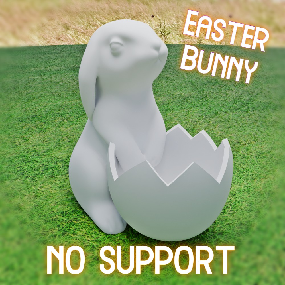 Easter Bunny with Egg No Support — miniatura 16