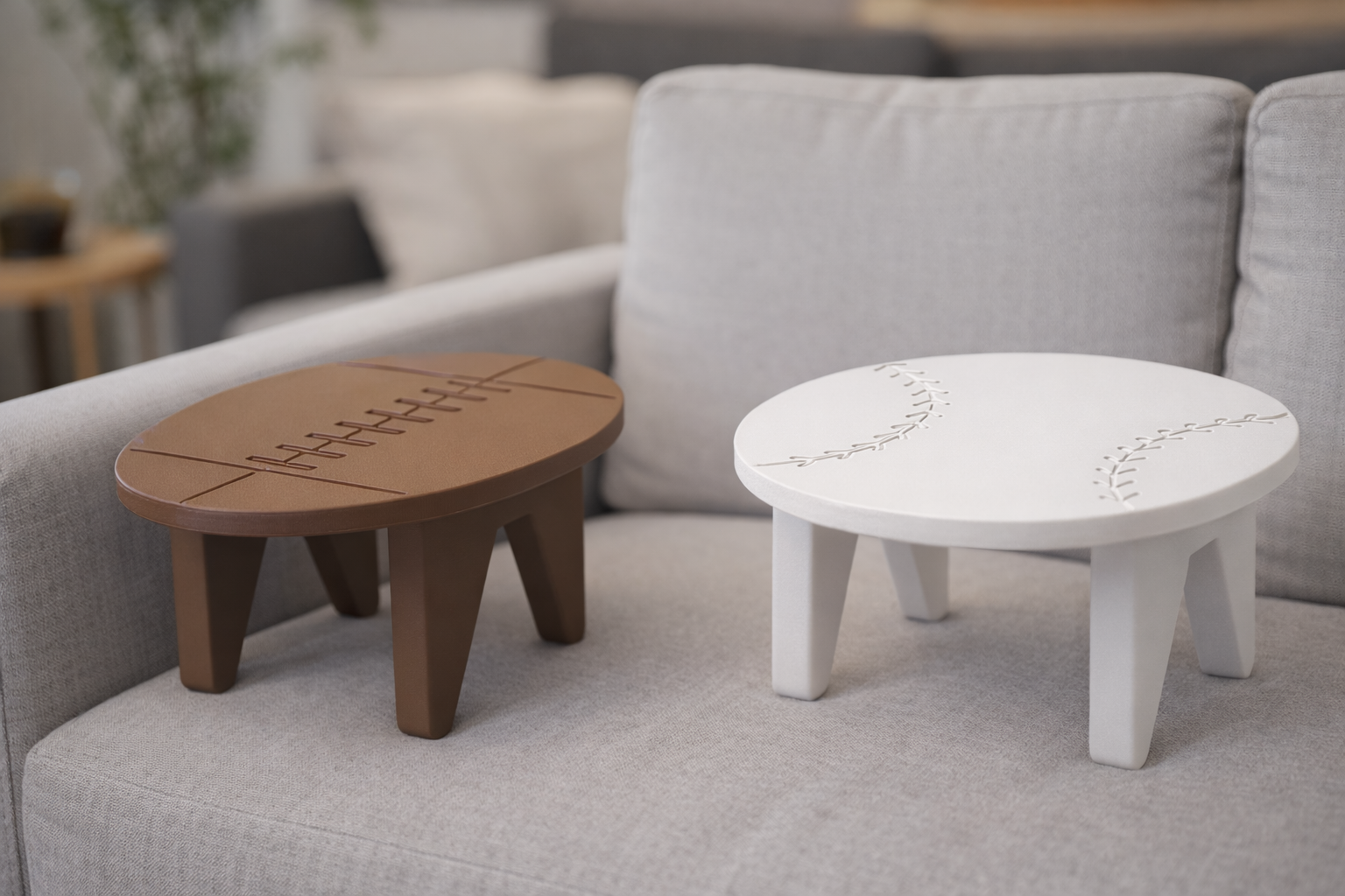 American Football & Baseball Arm Rest Tables — Functional Design for Sports Fans
