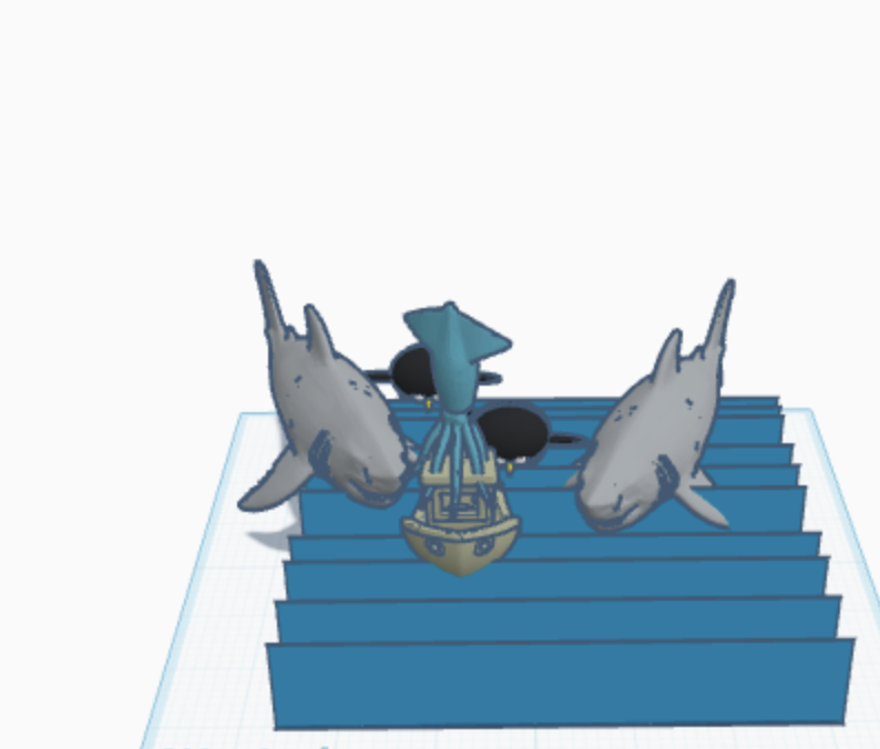 Benchy VS penguins, sharks, and kraken's little brother V1 3D model