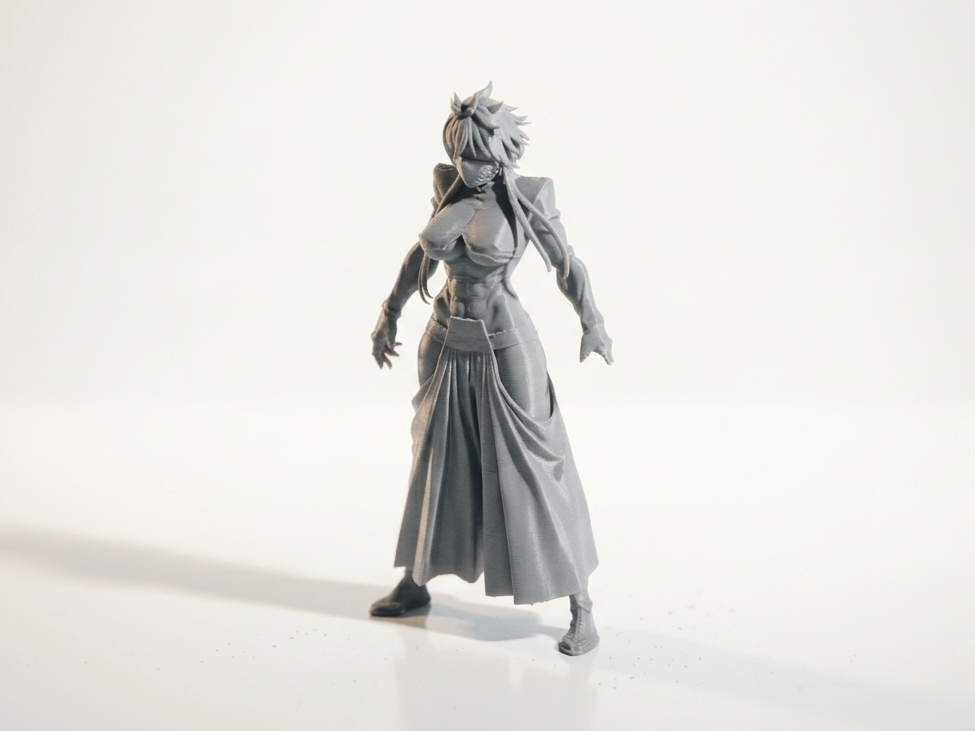 Lady Fighter Armored Warrior Figurine 3D Printable