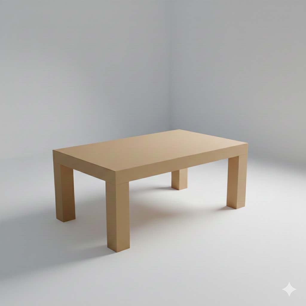 Low Poly Wooden Table 3D Model