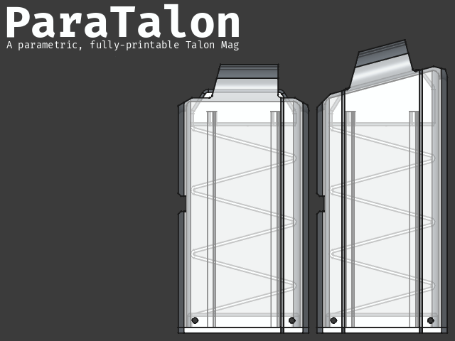 Parametric Talon Magazine v1.1 (Supportless Horizontal Print) (Angled & Straight)