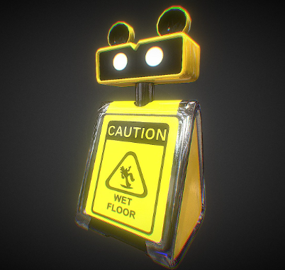 FNaF security breach wet floor sign