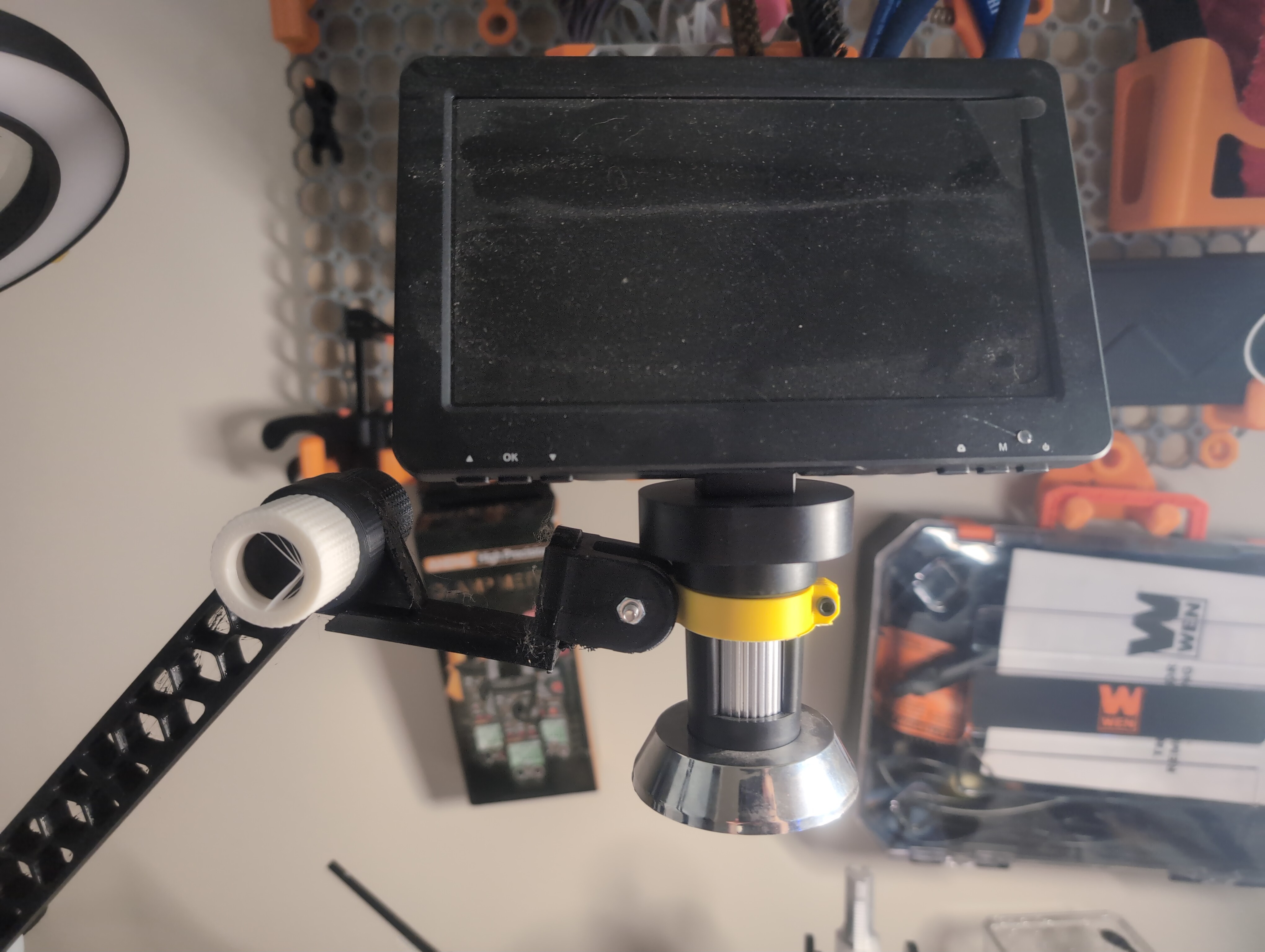 Microscope holder for generic microscope/flexiarm/ringlight mounting