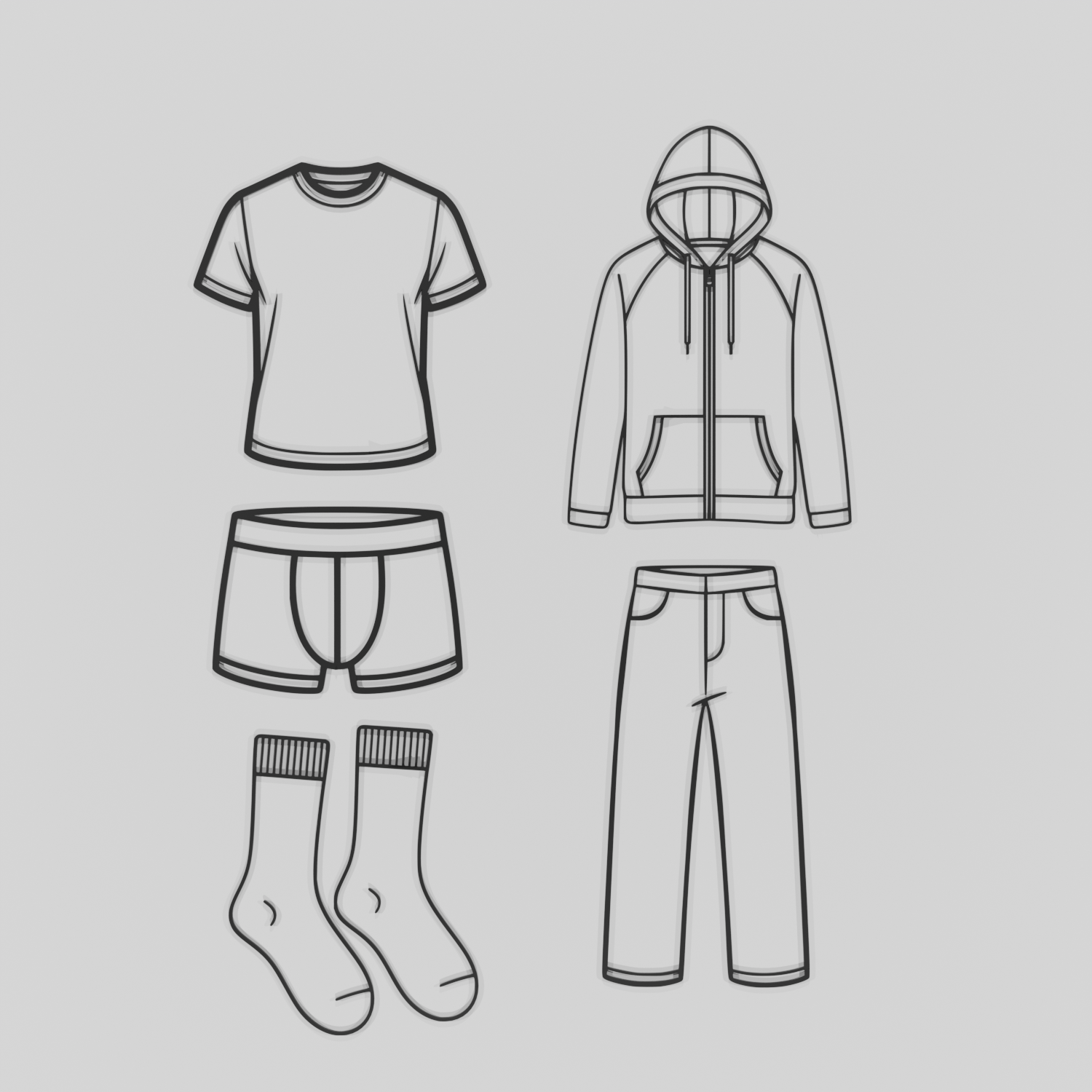Clothes Logos in Line Art
