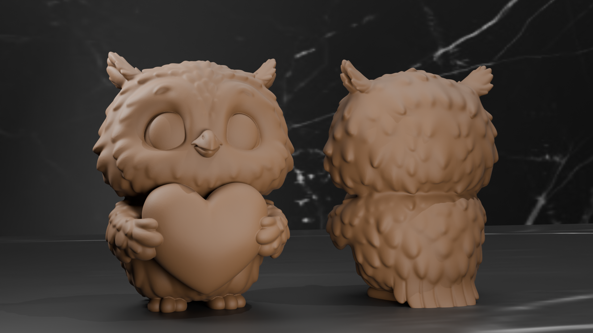 Valentine's Day - Cute Owl Holding a Heart