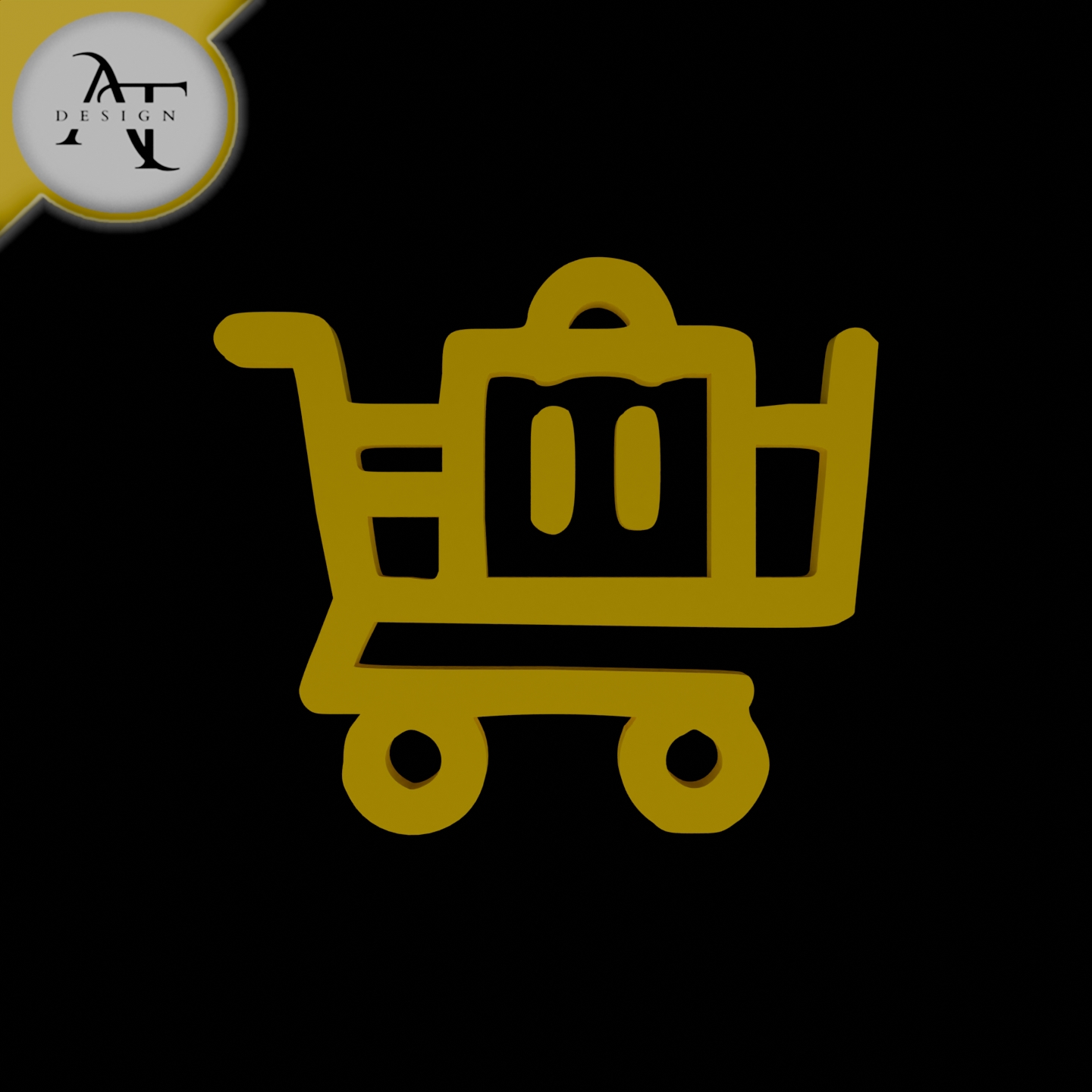 Simple Shopping Cart Symbol - 2D Art