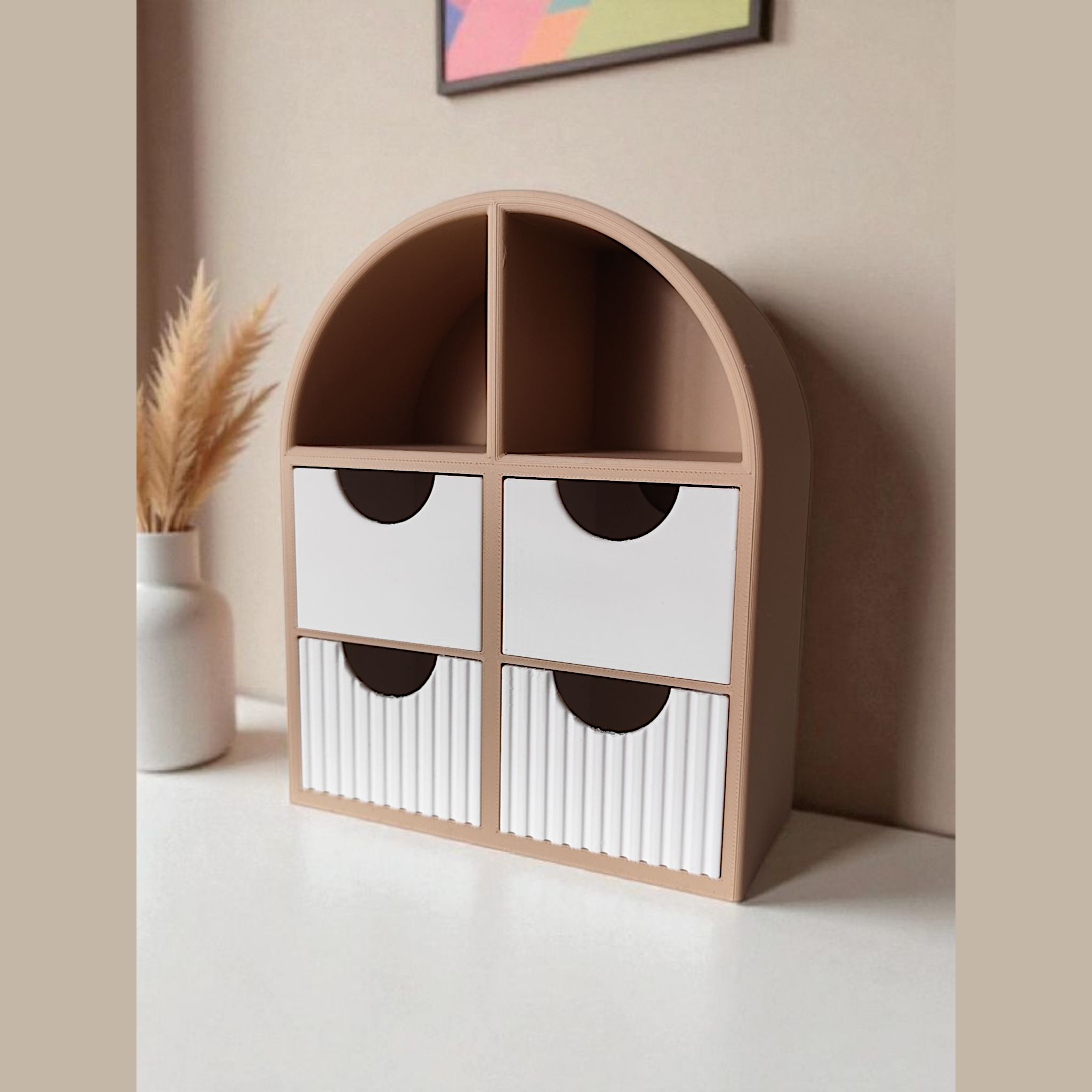 Modern small jewelry shelf with drawers