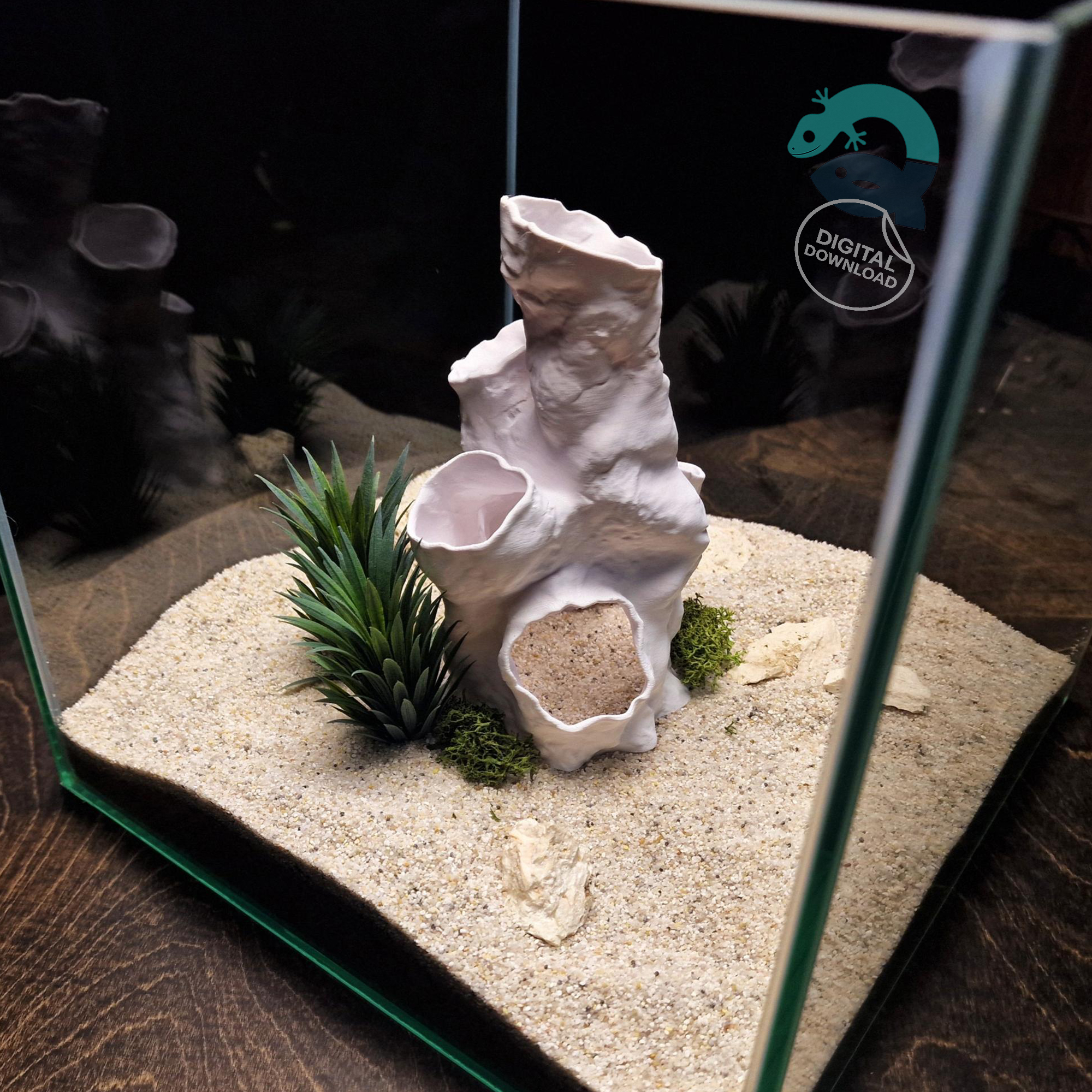 Aquarium & Reptile Coral Cave, Organic Hideout, Aquascape Shelter, Shrimp Refuge, Gecko Grotto, Vivarium Decor