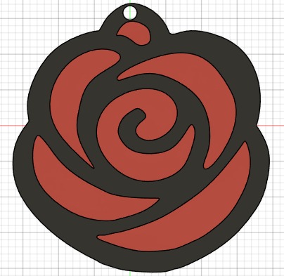 Llavero de Rosa minimalista