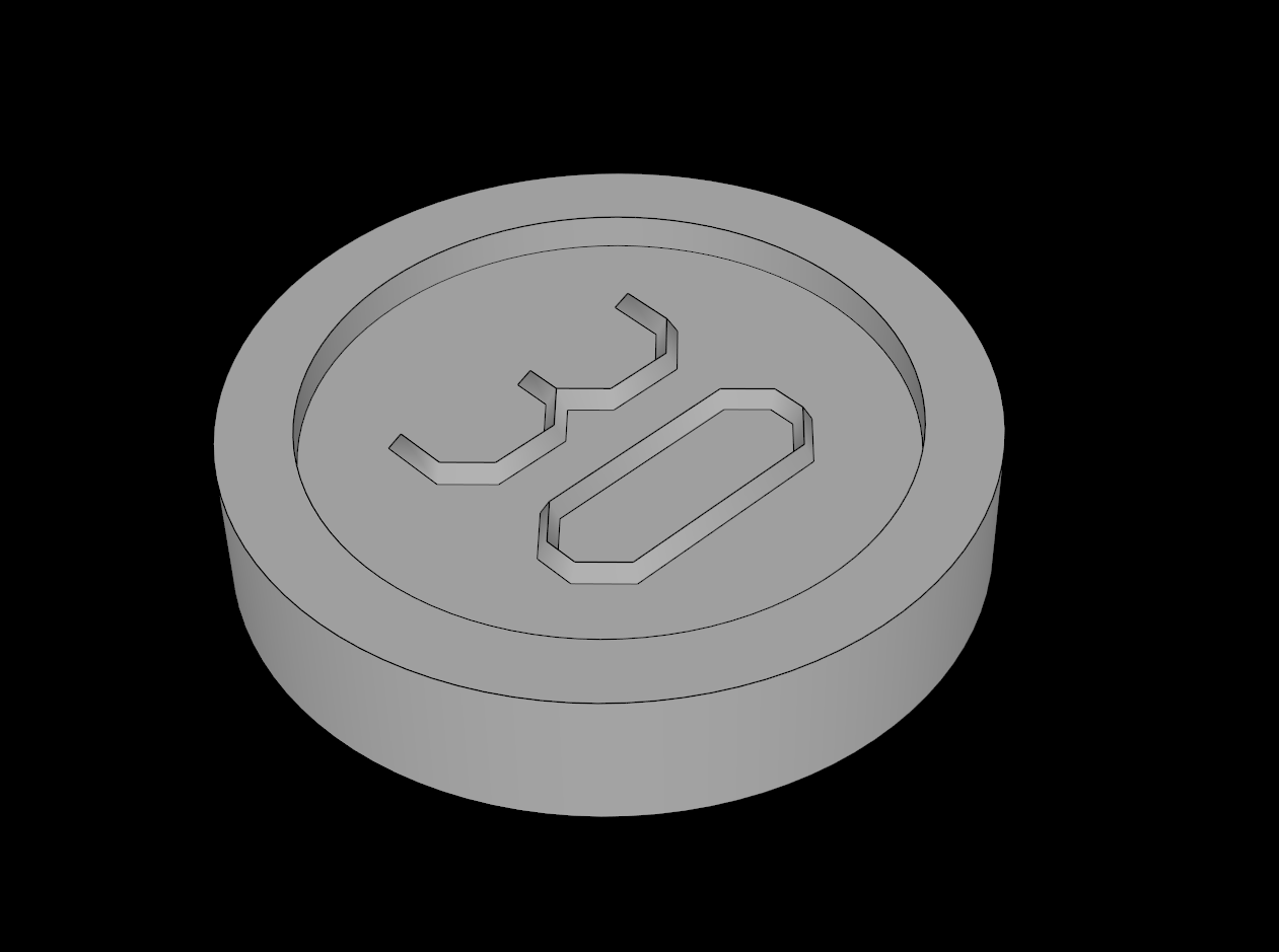 Lego Compatible (70501c.dat) Minifig Coin with "30" Sans-serif Type