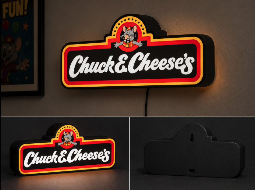 Chucky Cheese LED Light Box | Multi-Color 3D Printable STL Pizza Hut
