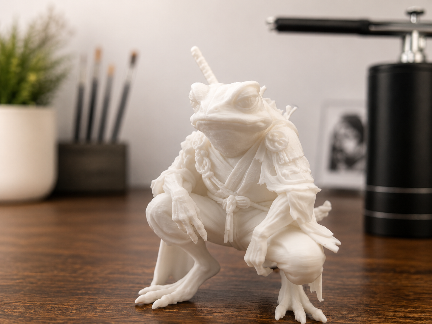 Moss Frog Samurai – Fantasy 3D Printed Miniature