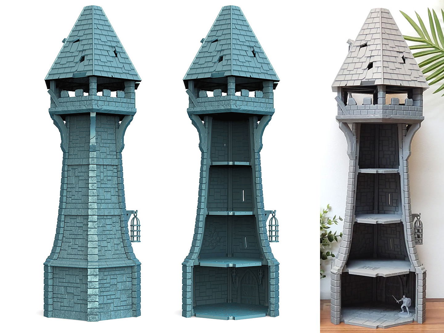 Miniatura 5 do modelo 3D Watchtower – Free Sample (3D Printable Modular Tower)