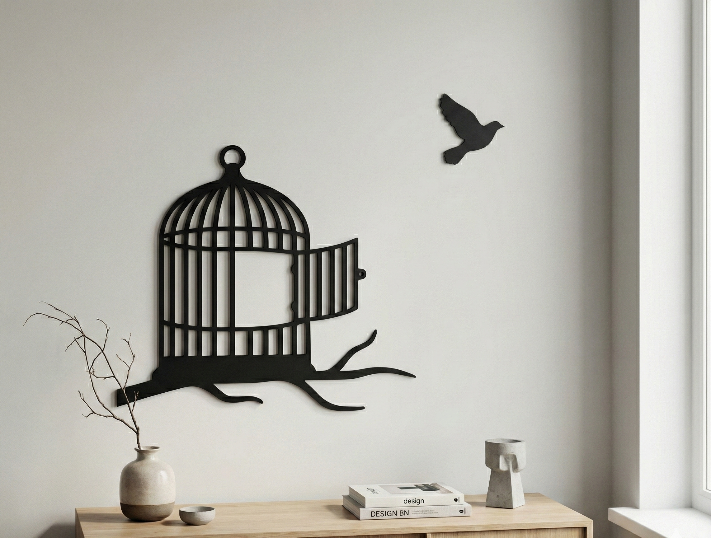 Birdcage Wall Art - Modern Silhouette Decor