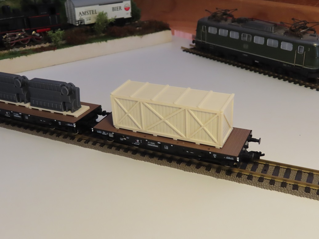 Heavy load cargoes in 1:87 H0 scale for flat goods wagons UIC type S.