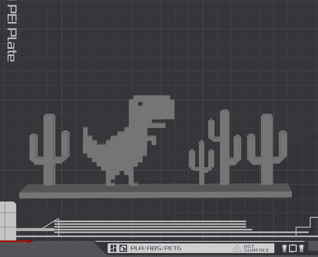 Chrome Dino with stand