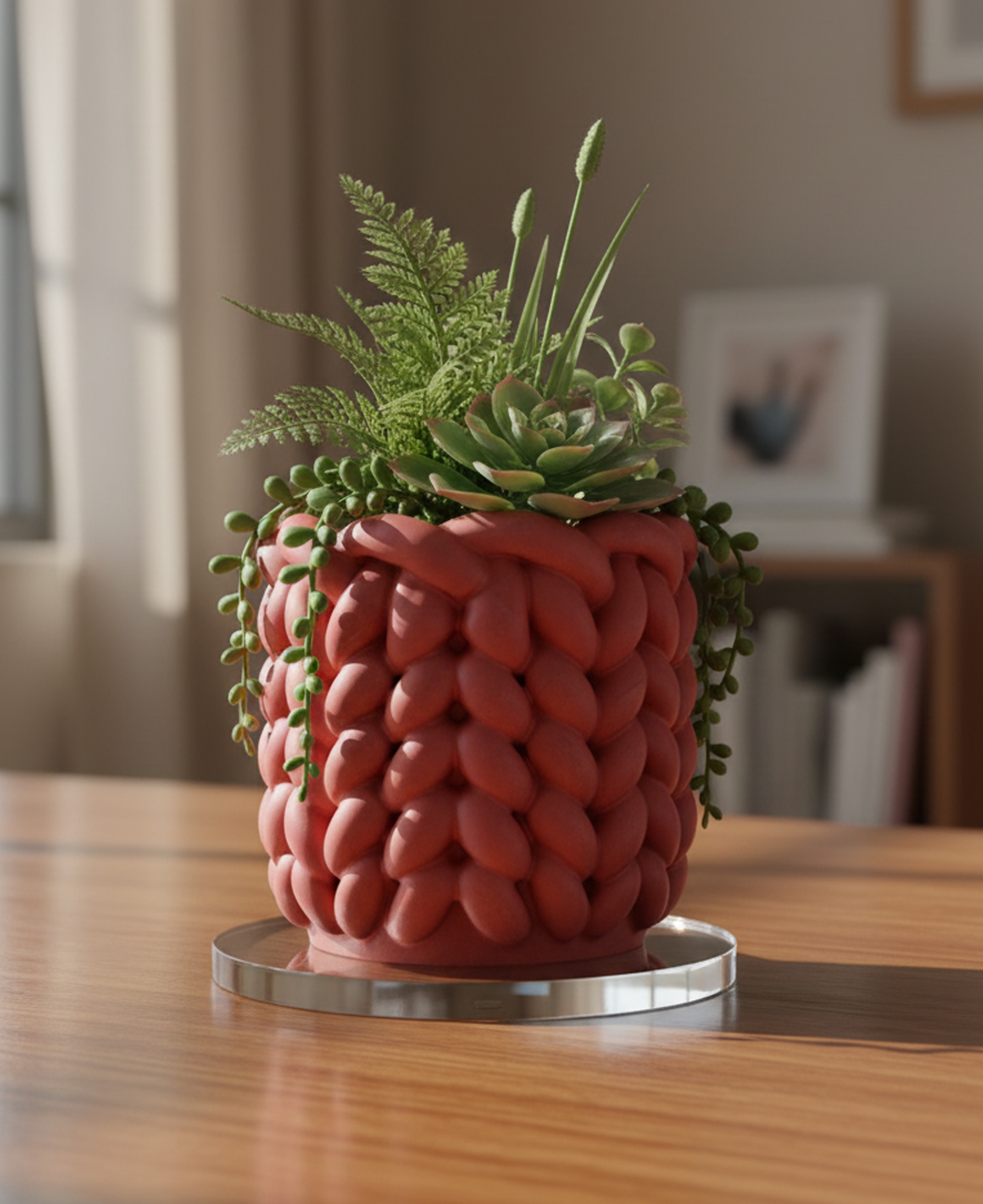 Knitted Vase | Chunky Yarn Planter | Home Decor