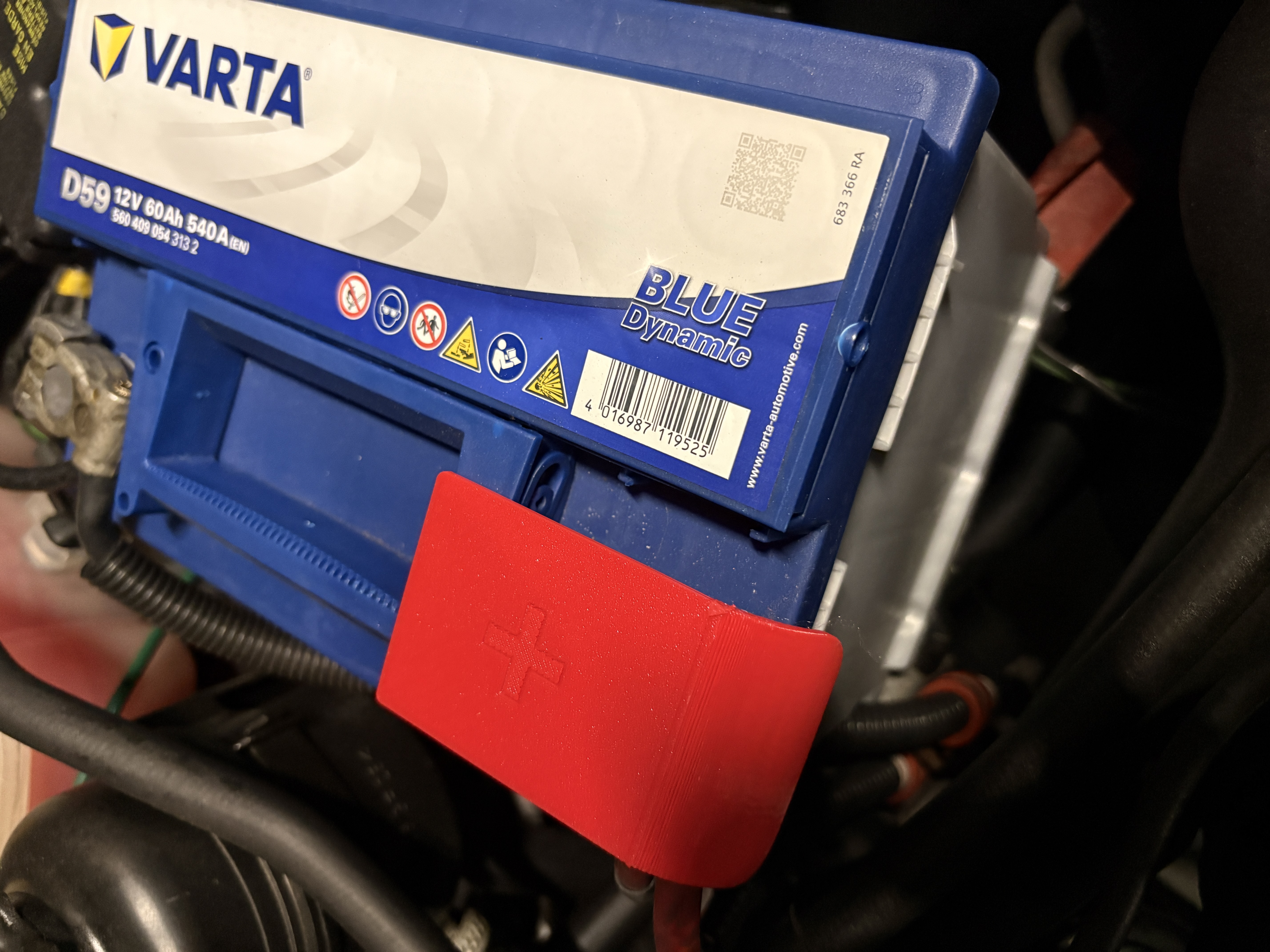 positive pole car battery cover