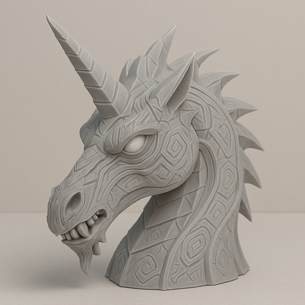 Low Poly Evil Unicorn w/ Pattern