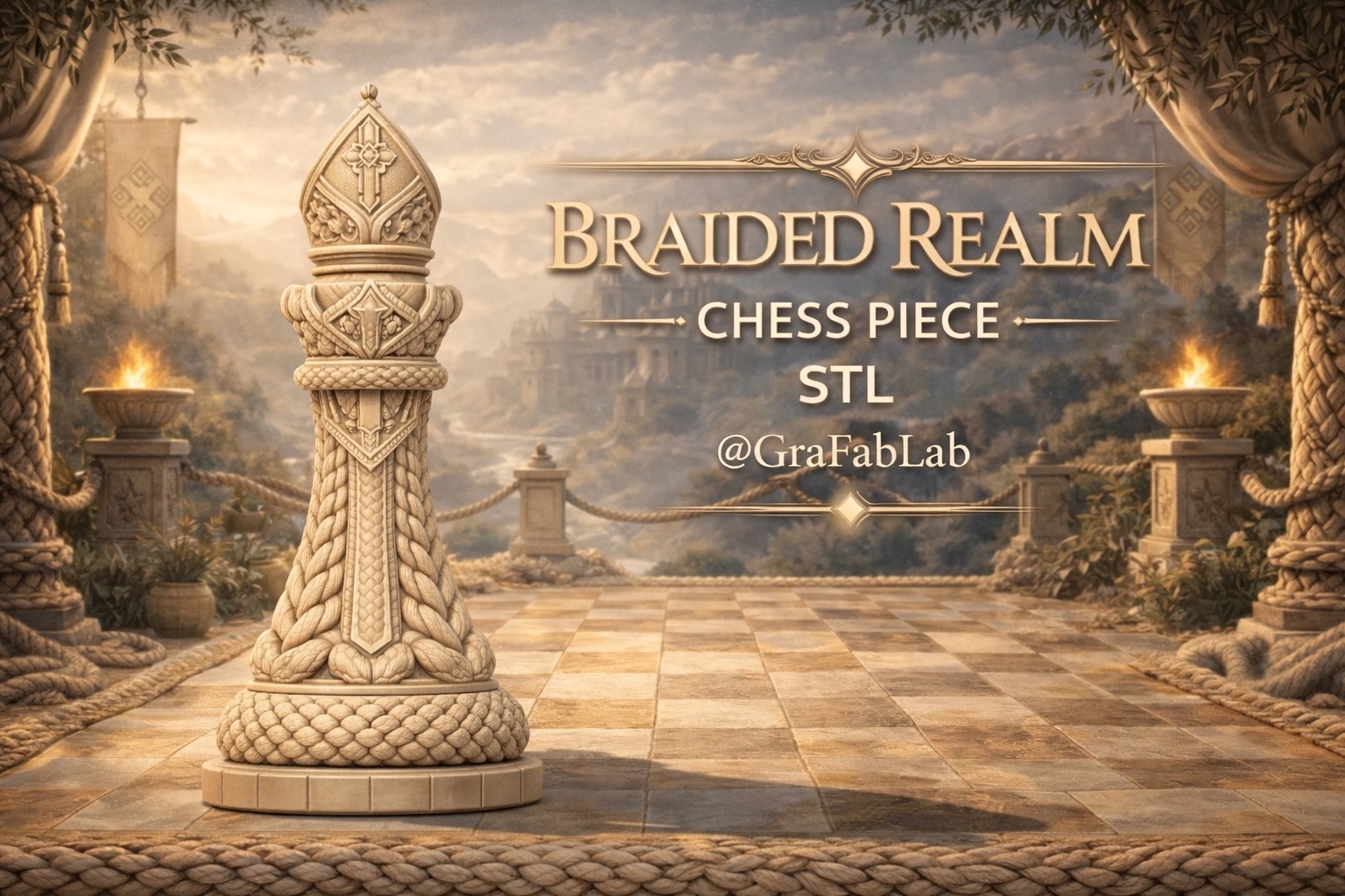 Braided Realm "Bishop" - chess piece