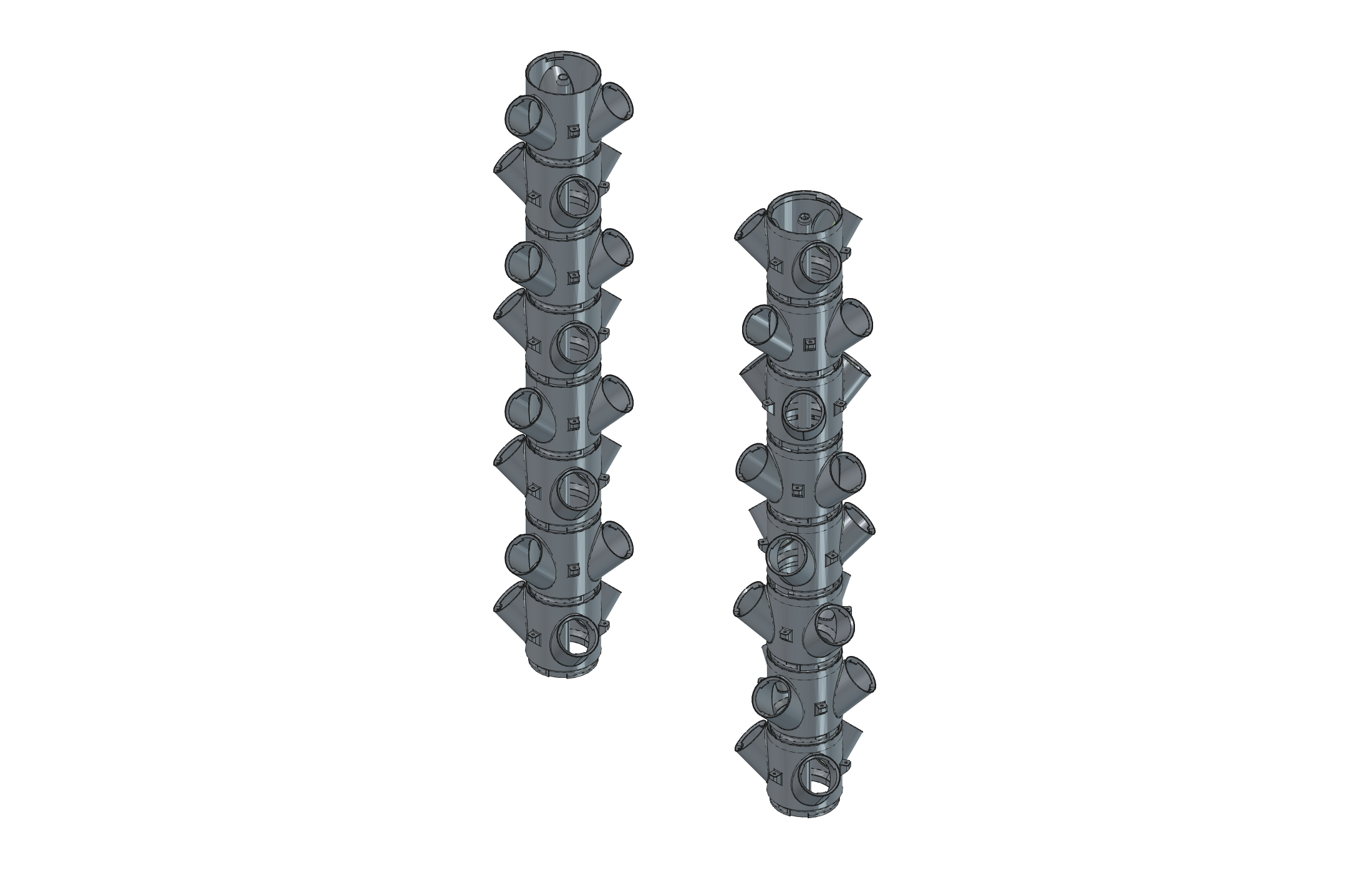 Hydroponic 3-way Segment at Half Golden Angle