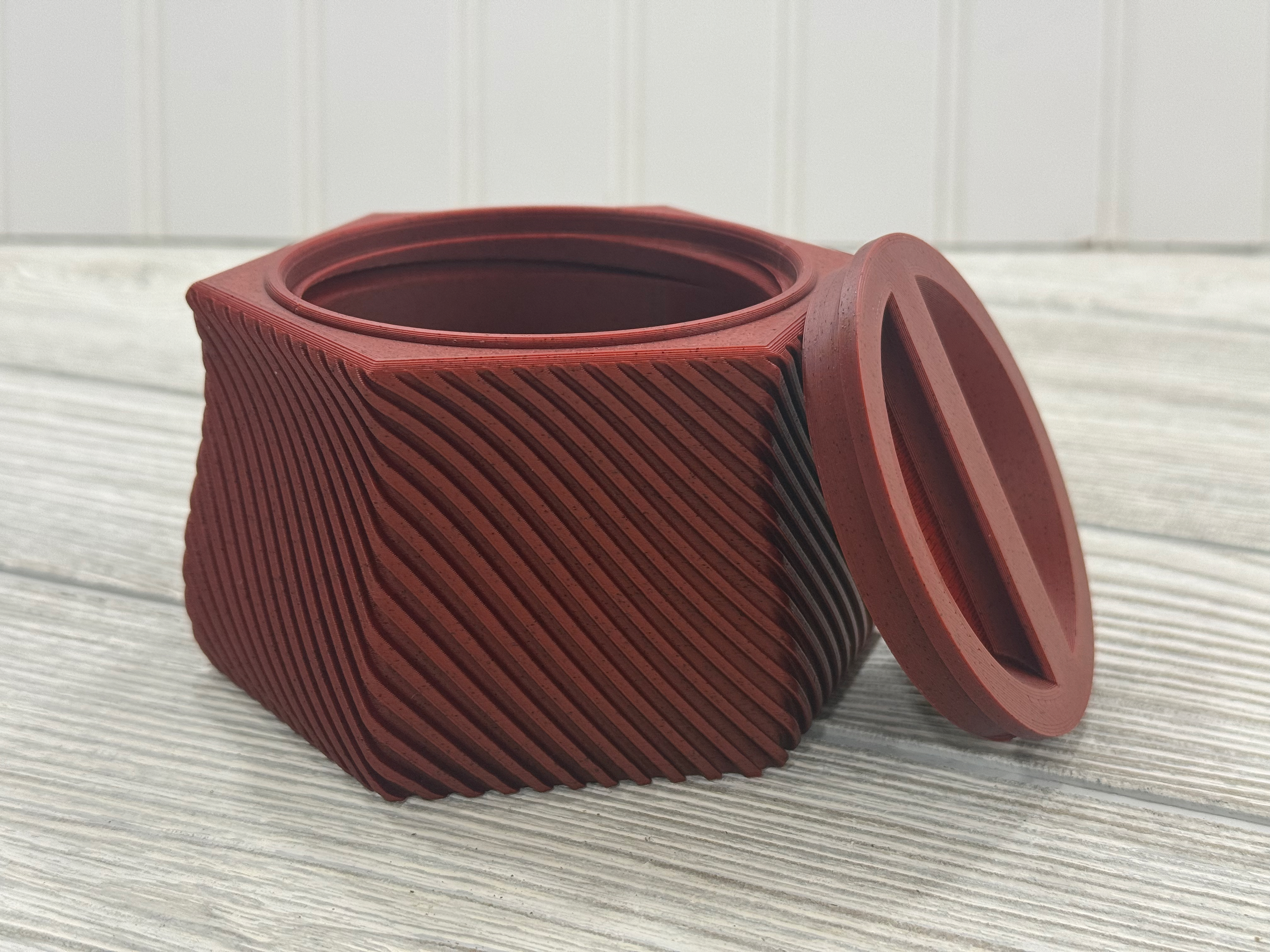HexWave Container - Diagonal Stripes 3D model