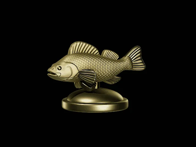 Cartoon European Perch Statue with Base – Design 1