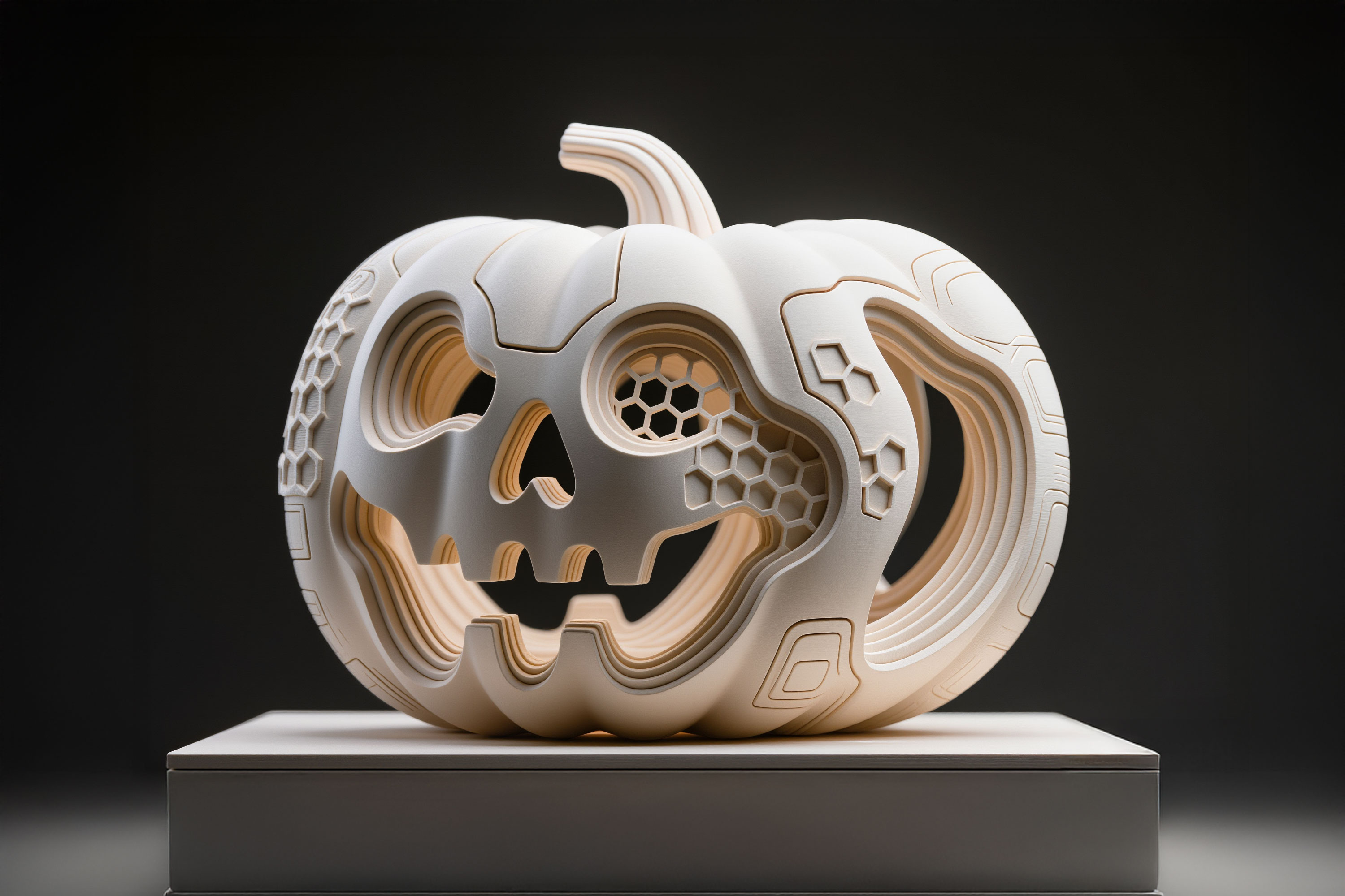 Pumpkin, Hexa Sculpture (Halloween)
