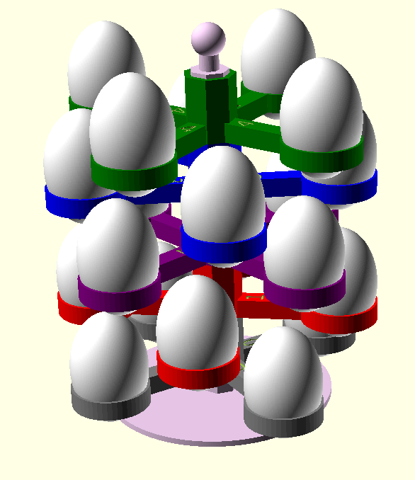 Miniatura 6 do modelo 3D customizable multiple egg holder