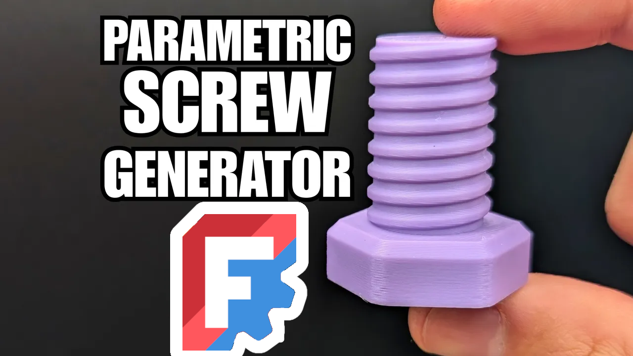 3D Printable Screw Generator for FreeCAD (Optimized Threads)