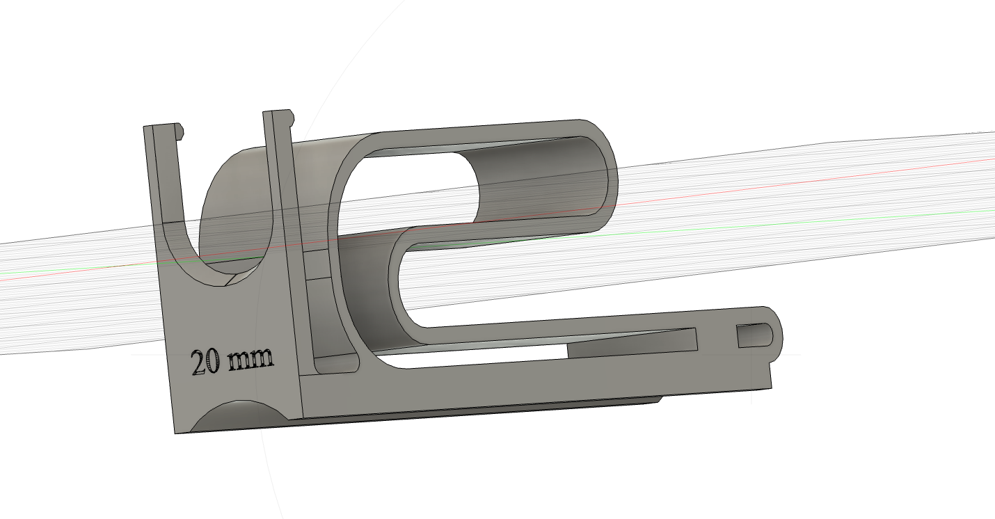 Bottle hook to be attached to a 30mm dowel