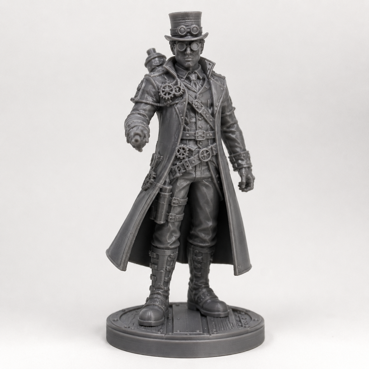 Steampunk-Miniaturfigur mit Topf und Brille/Steampunk miniature figure with pot and glasses