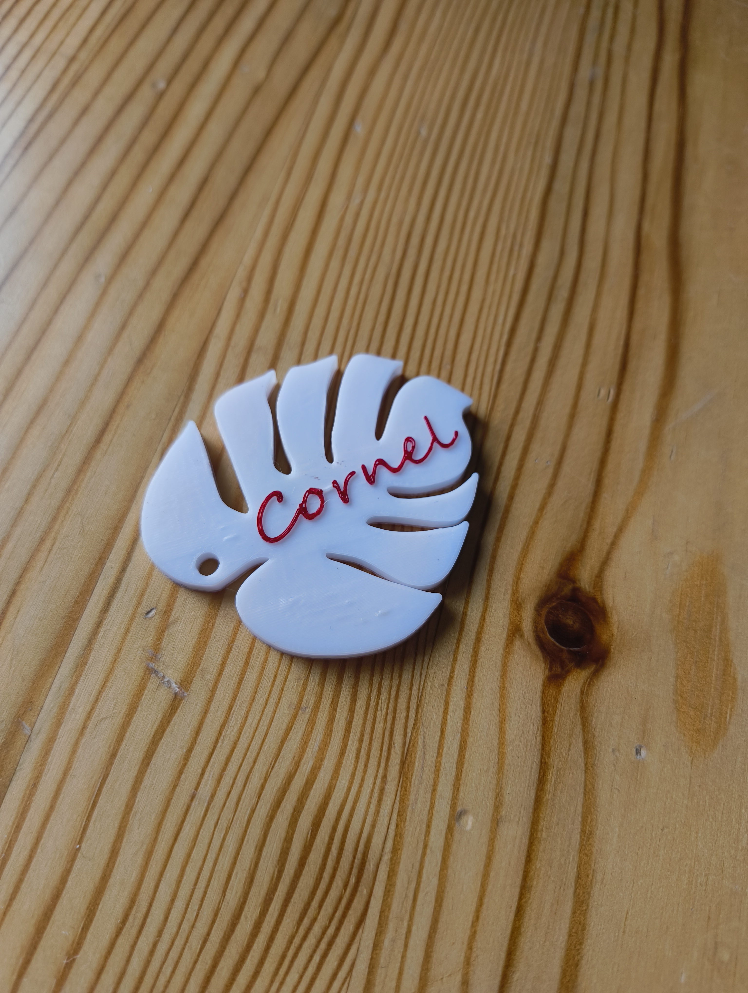 Monstera leaf keychain