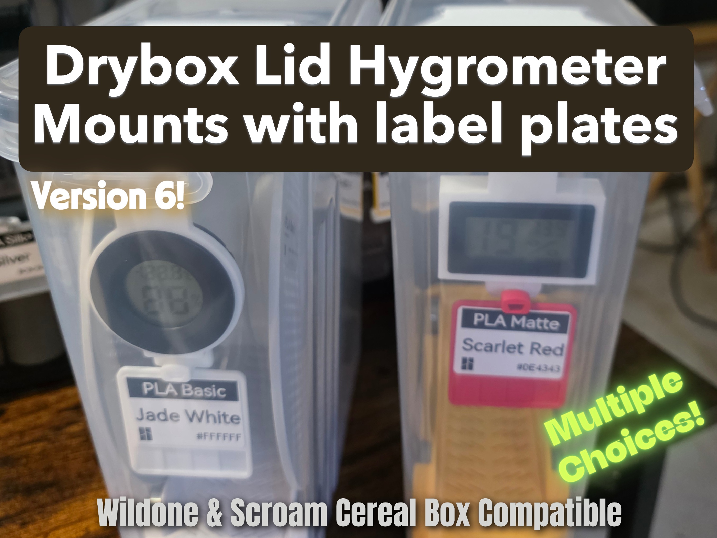 4L Drybox Lid Hygrometer & Label Plate