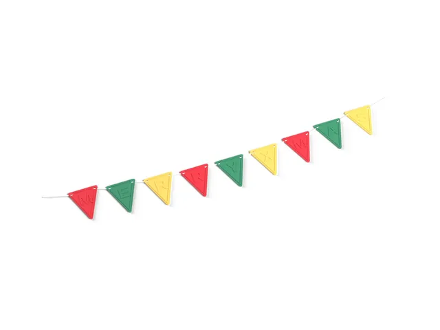 Letter Bunting - Pennant Flags That Spell Your Message, MERRY XMAS or Any Words, No Supports (OpenSCAD)