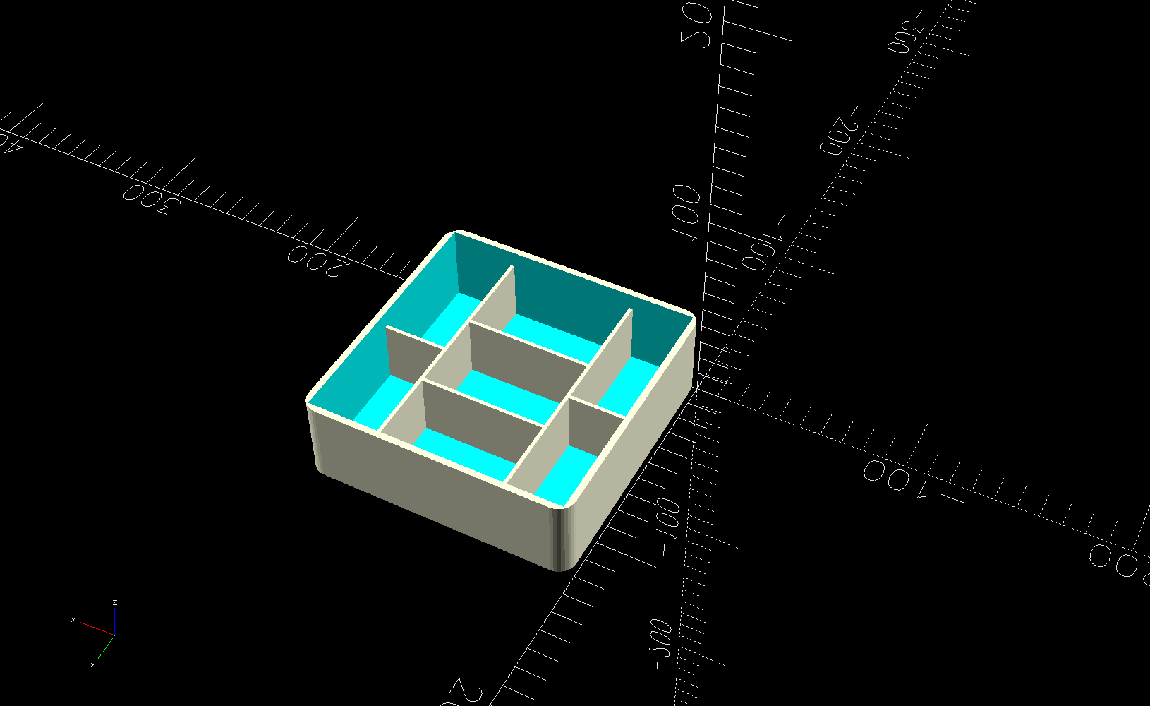 Miniatura 4 do modelo 3D Parametric Stackable Gridfinity Tray - OpenSCAD