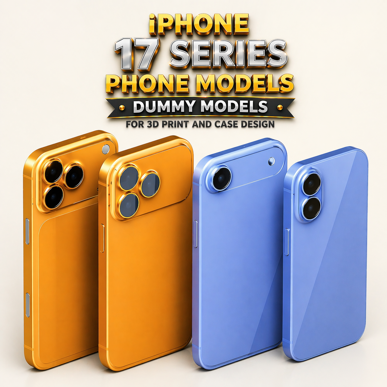 iPhone 17 Series Dummy Models STL + CAD (Fusion 360)